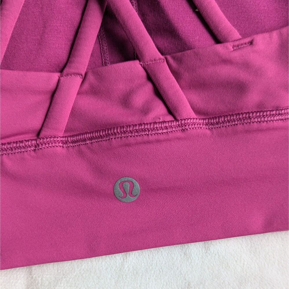 Lululemon Energy Bra Long Line Medium Support B–D Cup Ripened Raspberry - Picture 6 of 8